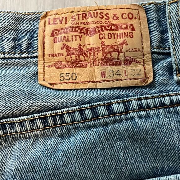Levi's Blue Denim Jeans 550 Relaxed Fit Made in Egypt Vintage - Picture 6 of 10